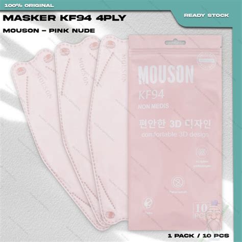 Jual Mouson Masker KF94 Model Korea 4ply Isi 10 Pcs Warna Pandora Pink