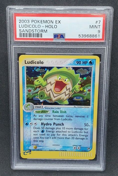 Pokemon PSA 9 MINT Ludicolo 7 100 EX Sandstorm Holofoil Rare 2003 Holo