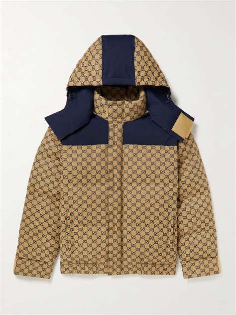 Gucci Logo Jacquard Cotton Blend Canvas Hooded Down Jacket For Men Mr Porter