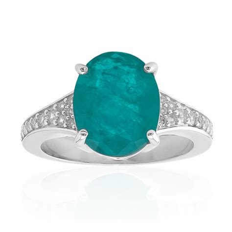 Anello In Argento Con Quarzo Verde Blu 8716NF Gioielli Juwelo