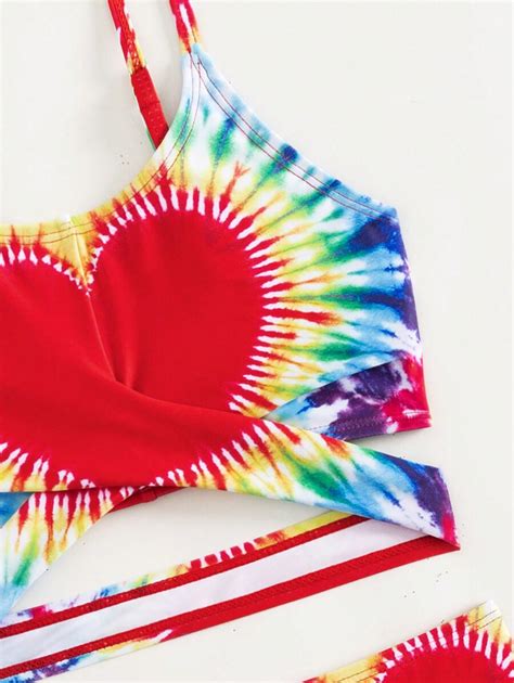 Jong Meisje Tie Dye Wrap Bikini Badpak Shein Nederland