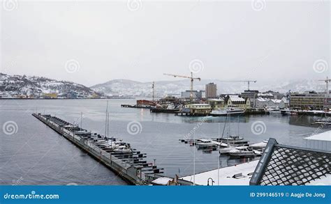 Harstad Harbour in Winter in Northern Norway Stock Image - Image of ...