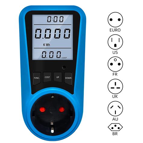 Medidor De Corriente Digital Con Enchufe Europeo Volt Metro Probador