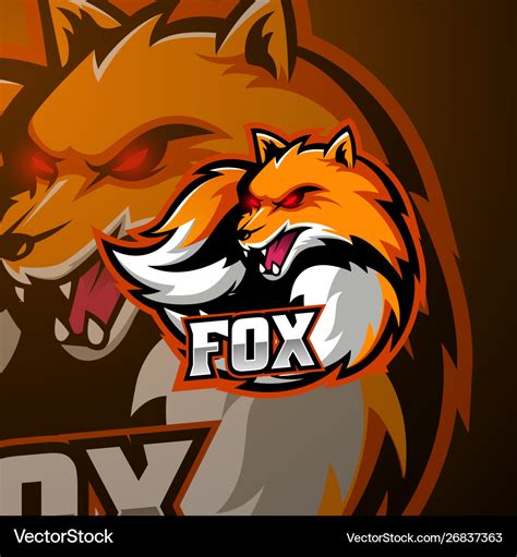 Angry fox mascot logo design Royalty Free Vector Image