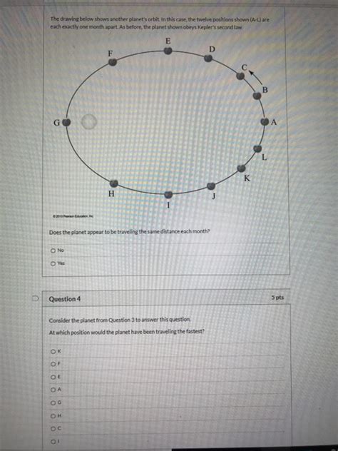 Solved The Drawing Below Shows Another Planet S Orbit In Chegg