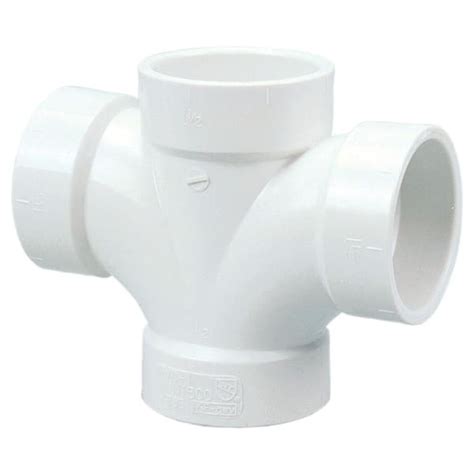 Nibco In Pvc Dwv All Hub Double Sanitary Tee C Hd The Home Depot