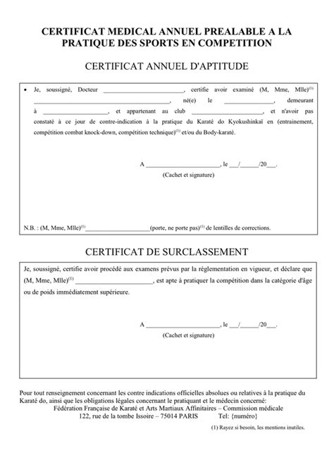 Model De Certificat Medical Annuel Sports Doc Pdf Page Sur 5742 The