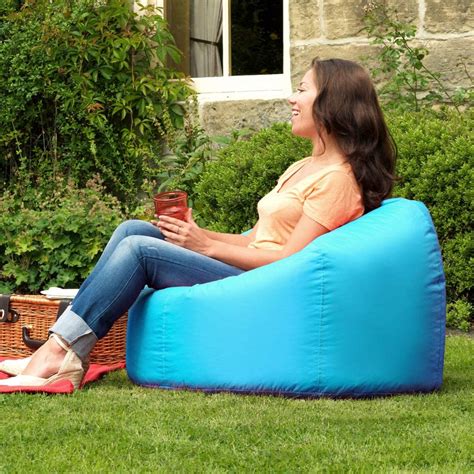 Bean Bag Bazaar Panelled Classic Bean Bag Chair Aqua Blue Large