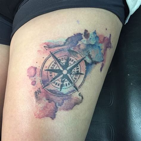 Watercolor Compass Rose Tattoo Compass Rose Tattoo Tattoo Work Tattoos