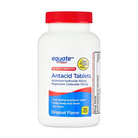 3 Pack Equate Extra Strength Antacid Upset Stomach Chewable Tablets Over The Counter 160