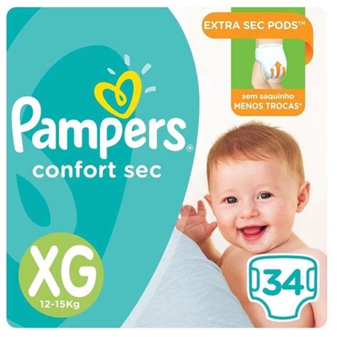 Ofertas De Fralda Pampers Confort Sec Xg Pacote Com 34 Unidades Cr