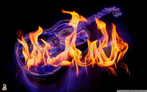 Guitar On Fire Wallpaper Images