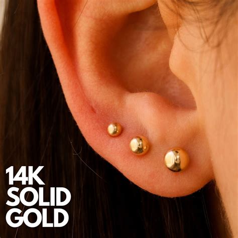 Stud Earrings Earrings Studs Gold Earrings Gold Ball Stud Earrings