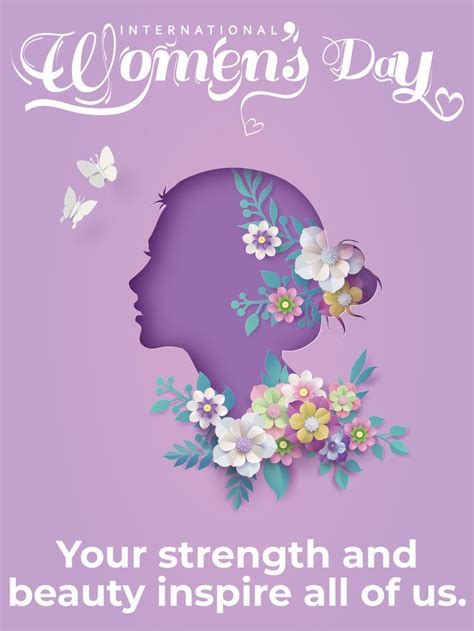 Strength And Beauty International Womens Day Cards Birthday