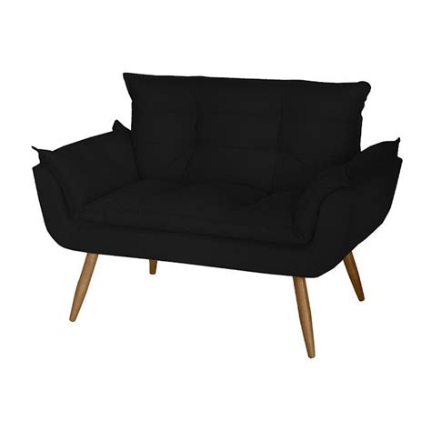 Namoradeira Decorativa Opala Suede Preto Vzan Estofados Madeiramadeira