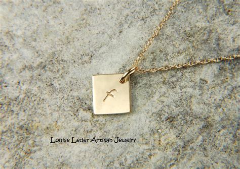 14K Gold Necklace Personalized Necklace for Women Square - Etsy