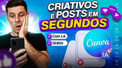 Faça Criativos usando o Canva e Inteligência Artificial Grátis YouTube