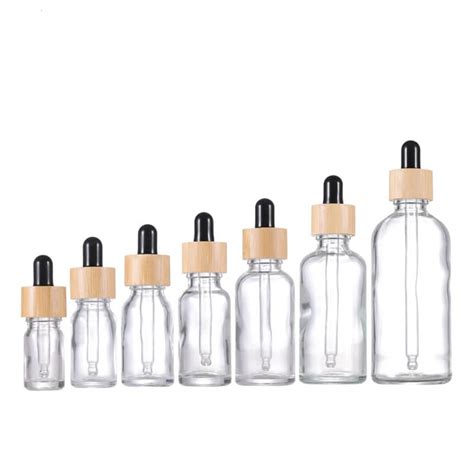 Glass Dropper Bottles With Bamboo Dropper SGSBOTTLE