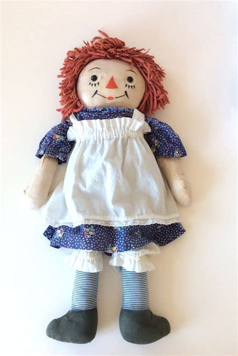 Rare Vintage Blue White Striped Legs Georgene Silsby Raggedy Ann