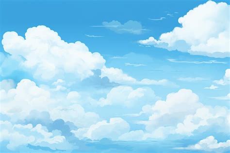 Premium Photo Hand Painted Clouds On Blue Sky Background