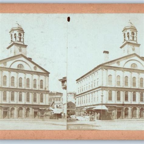 C1880s Boston Ma Faneuil Hall Market Stereoview Sharp Real Photo Lowell