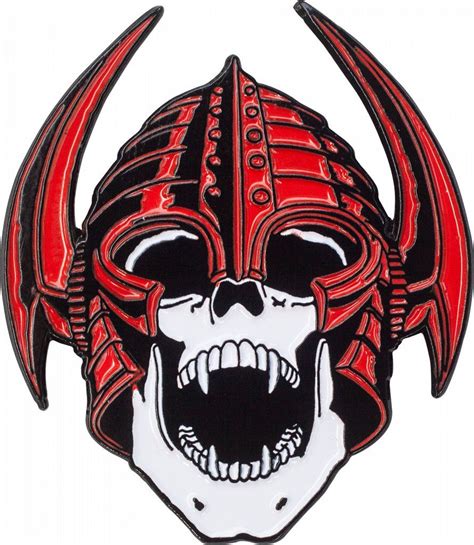 Powell Peralta Per Welinder Nordic Skull Red Enamel Pin The Dark