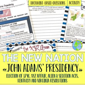 John Adams, Alien and Sedition Acts, XYZ Affair by A Social Studies Life