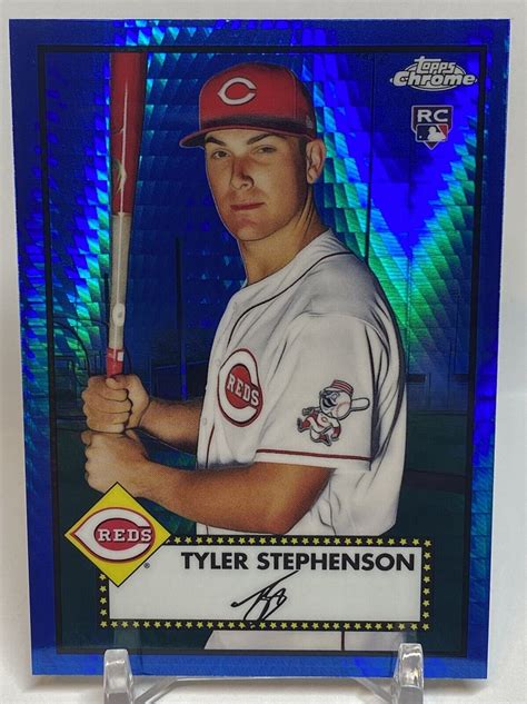 Topps Chrome Platinum Tyler Stephenson Rookie Rc Blue Prism