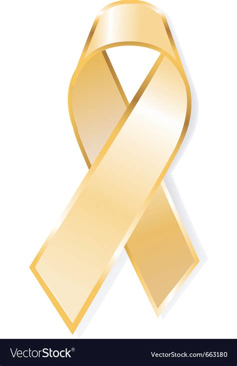 Aids awareness yellow ribbon Royalty Free Vector Image