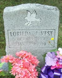 Lorieda Janet Puckett Vest Find A Grave Memorial