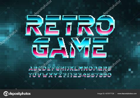 Retro Game Alphabet Fuente Letras P Xeles N Meros S Mbolos Fondo