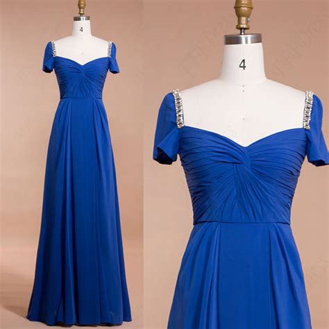 Royal Blue Long Prom Dresses Empire Waist Maternity Bridesmaid Dresses Mypromdress