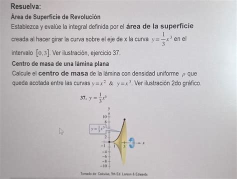 Solved Resuelva Ärea de Superficie de Revolución Establezca Chegg