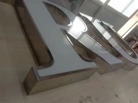 Silver Polished Stainless Steel Led Letter For Advertising V At