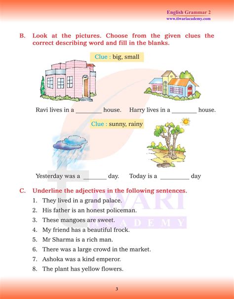 Class 2 English Grammar Chapter 7 Adjectives Or Describing Words