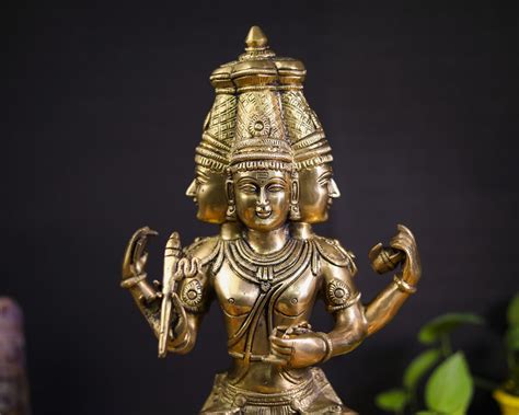 16 Lord Brahma Statue Of Brass Hand Carved Home Etsy