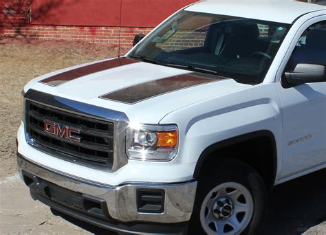 2014 2018 Gmc Sierra Stripes Rally Hood Decals Truck Vinyl Graphics