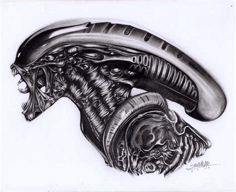 Xenomorph Alien Dibujo A Lapiz Espero Y Les Guste Insta Skullhead