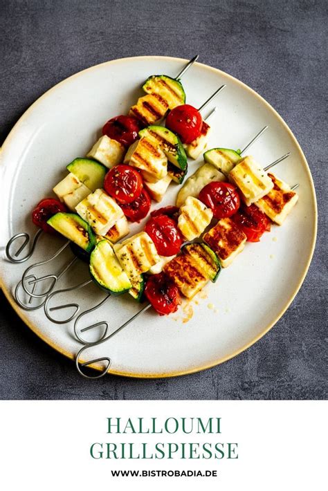 Halloumi Spieße vom Grill Vegetarisch lecker und schnell gemacht