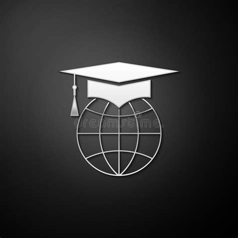 Chapeau De Graduation Sur L icône En Forme De Globe Isolée Sur Le Fond