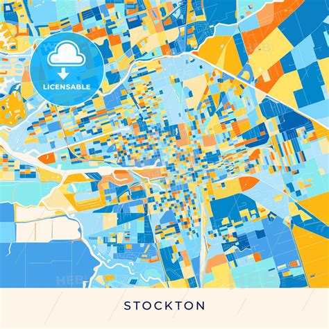 Stockton colorful map poster template - HEBSTREITS