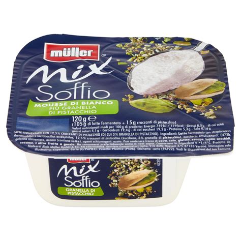 müller Mix Soffio Mousse di Bianco Più Granella di Pistacchio 120 g