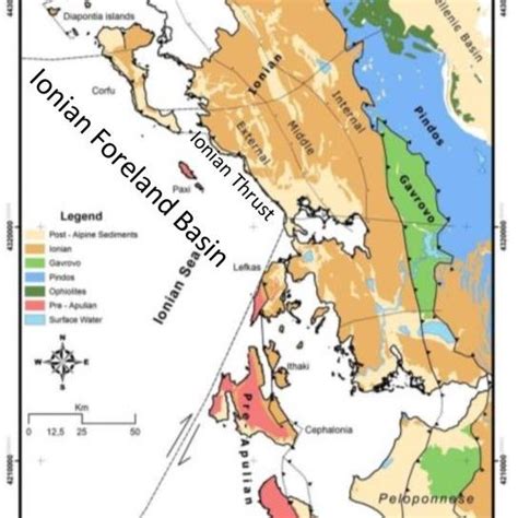 Simplified geological map of western Greece showing the position of the ...