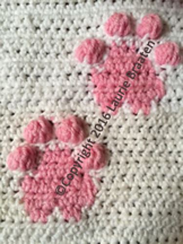 Ravelry Puffy Paw Print Square Pattern By Laurie Braaten