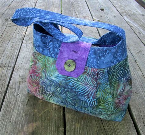 Batik Fabric Handbag Floral Crossover Bag For Women Cute Handbag