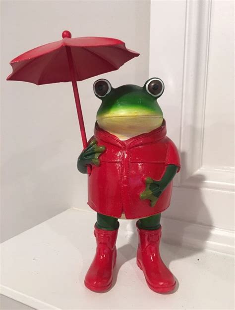 Frog with red rain coat, rain boots & um on Mercari | Red rain, Cute frogs, Red