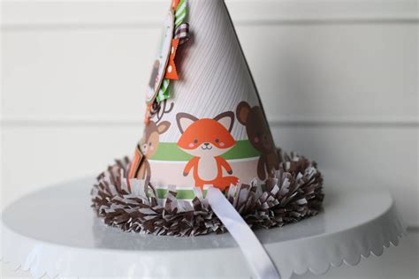 Woodland Animals Birthday Hat Fox Deer Raccoon Birthday Etsy