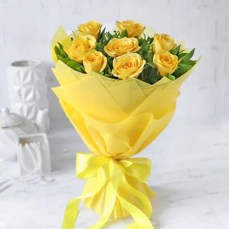 Purchase Now: Radiant 8 Yellow Roses Elegance | DoorstepCake