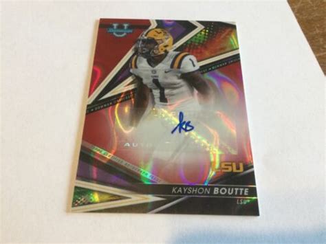 2022 Bowman Chrome U Kayshon Boutte Auto True Red Refractor 5 LSU