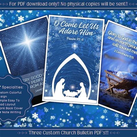 Christmas Church Bulletin Covers - Etsy